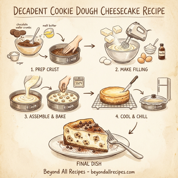 Decadent Cookie Dough Cheesecake instructions
