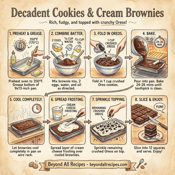 Decadent Cookies & Cream Brownies instructions
