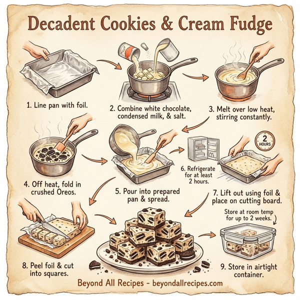 Decadent Cookies & Cream Fudge instructions