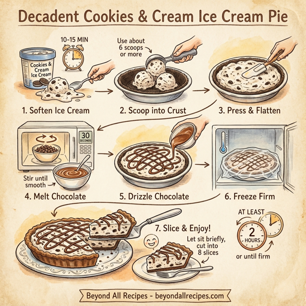 Decadent Cookies & Cream Ice Cream Pie instructions