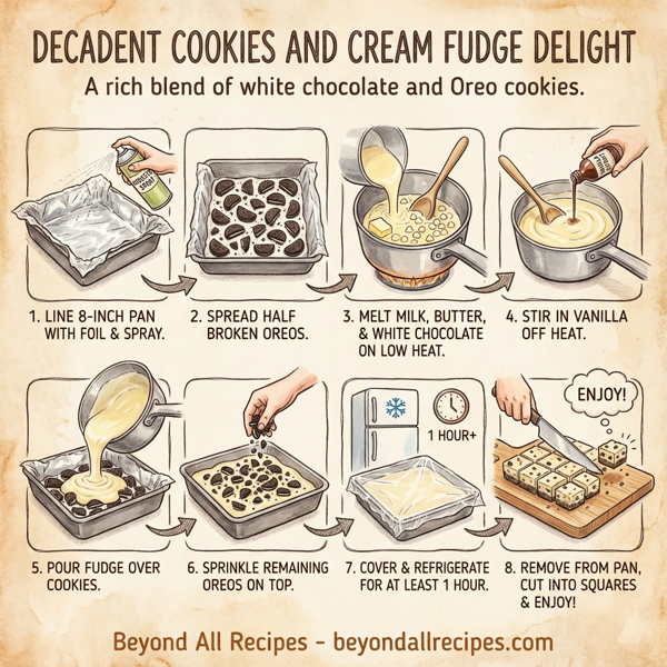 Decadent Cookies and Cream Fudge Delight instructions