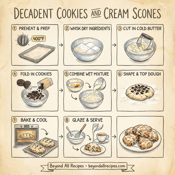 Decadent Cookies and Cream Scones instructions