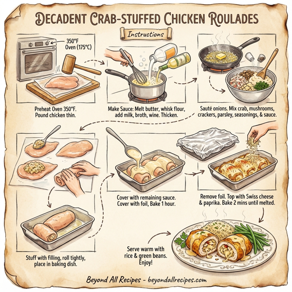 Decadent Crab-Stuffed Chicken Roulades instructions