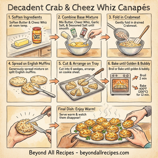 Decadent Crab & Cheez Whiz Canapés instructions