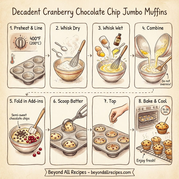 Decadent Cranberry Chocolate Chip Jumbo Muffins instructions