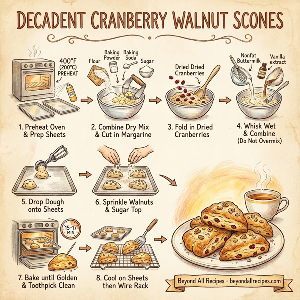 Decadent Cranberry Walnut Scones instructions