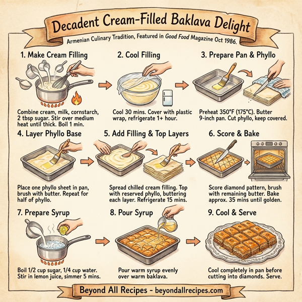 Decadent Cream-Filled Baklava Delight instructions
