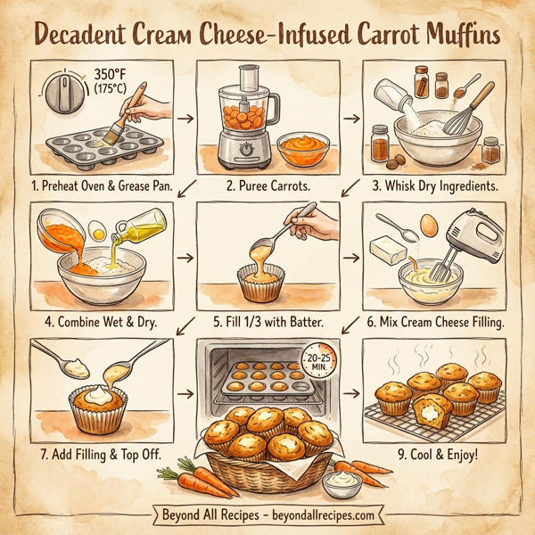 Decadent Cream Cheese-Infused Carrot Muffins instructions