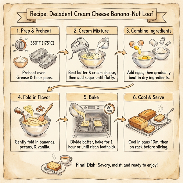 Decadent Cream Cheese Banana-Nut Loaf instructions
