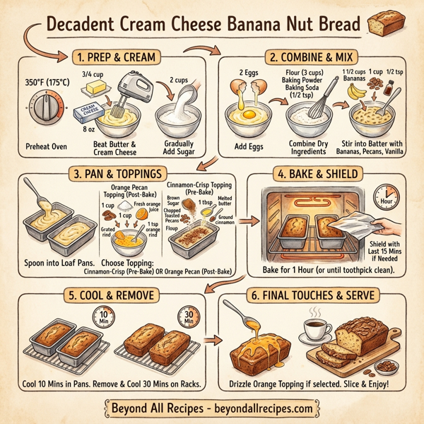 Decadent Cream Cheese Banana Nut Bread instructions