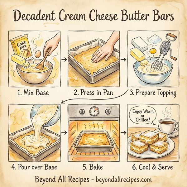Decadent Cream Cheese Butter Bars instructions