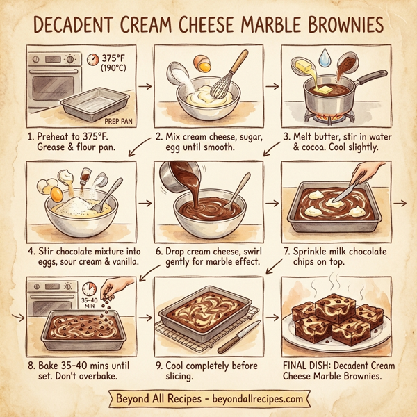 Decadent Cream Cheese Marble Brownies instructions