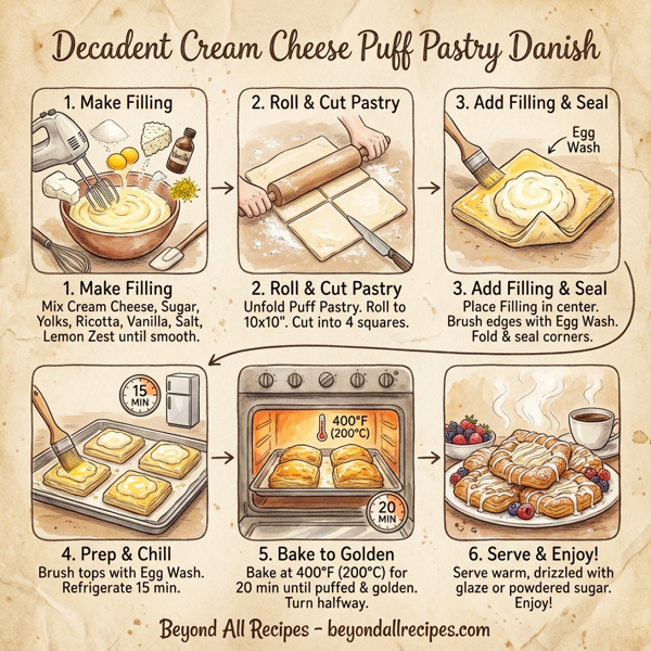 Decadent Cream Cheese Puff Pastry Danish instructions
