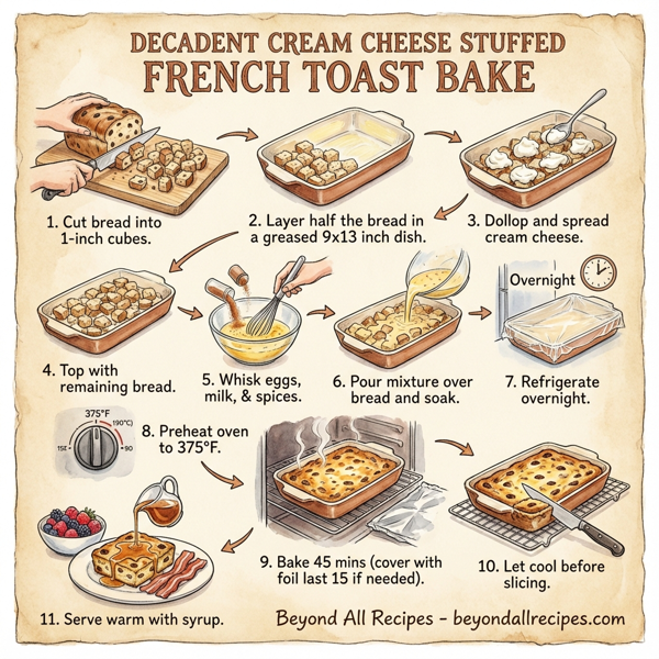 Decadent Cream Cheese Stuffed French Toast Bake instructions