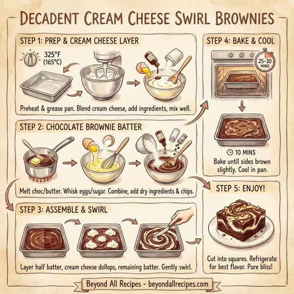 Decadent Cream Cheese Swirl Brownies instructions