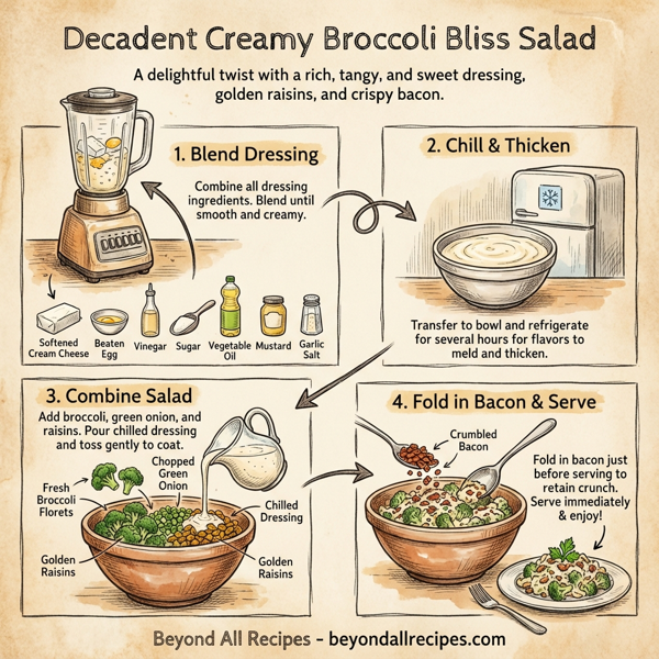 Decadent Creamy Broccoli Bliss Salad instructions