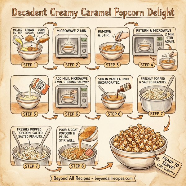 Decadent Creamy Caramel Popcorn Delight instructions