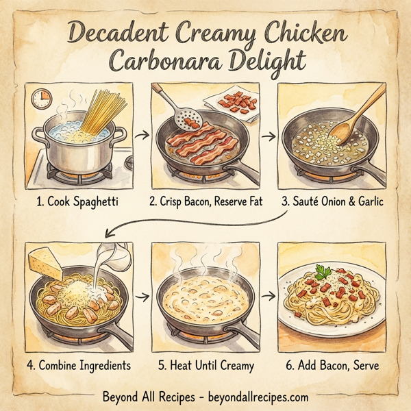 Decadent Creamy Chicken Carbonara Delight instructions