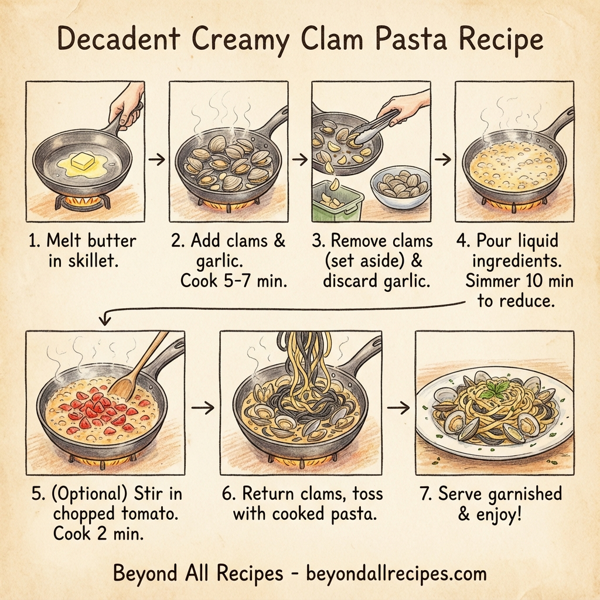 Decadent Creamy Clam Pasta instructions