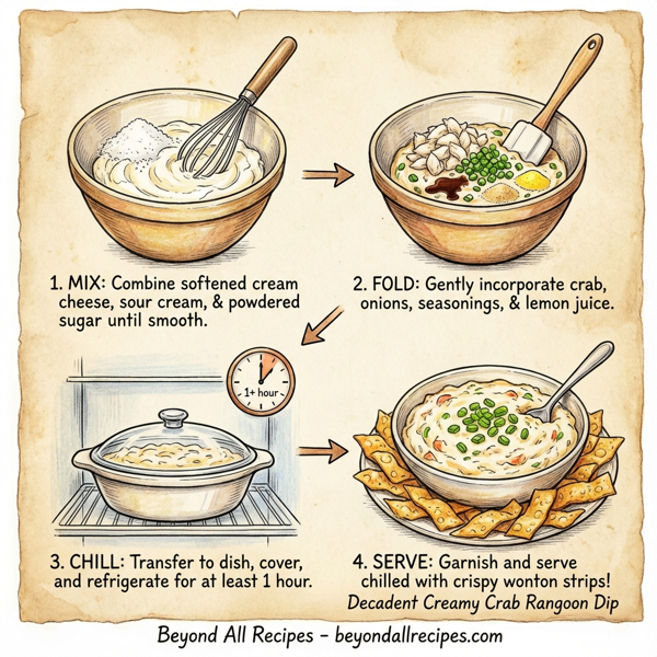 Decadent Creamy Crab Rangoon Dip instructions