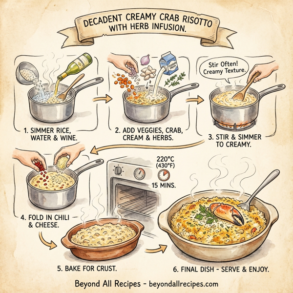 Decadent Creamy Crab Risotto with Herb Infusion instructions