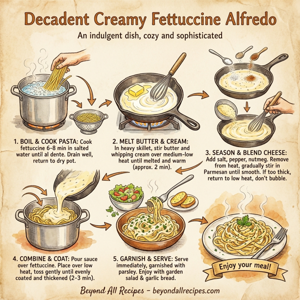 Decadent Creamy Fettuccine Alfredo instructions