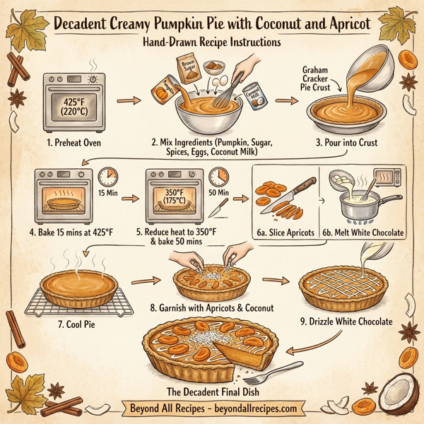 Decadent Creamy Pumpkin Pie with Coconut and Apricot instructions