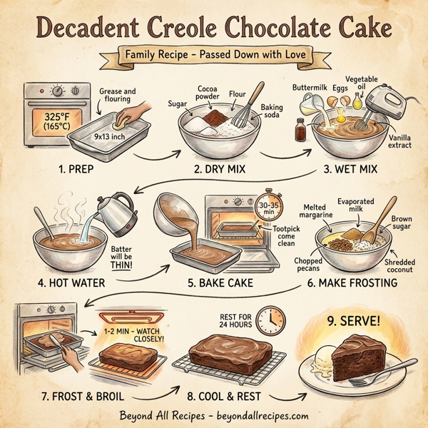 Decadent Creole Chocolate Cake instructions