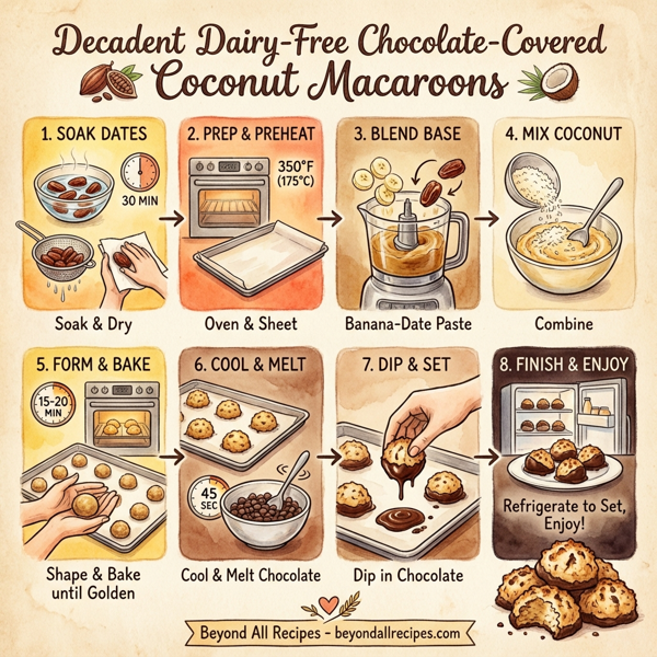 Decadent Dairy-Free Chocolate-Covered Coconut Macaroons instructions