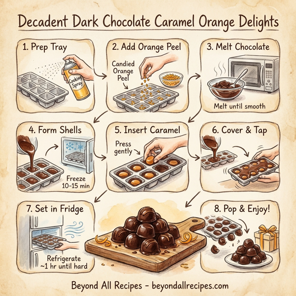Decadent Dark Chocolate Caramel Orange Delights instructions