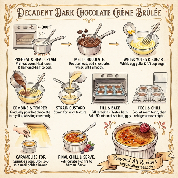 Decadent Dark Chocolate Crème Brûlée instructions