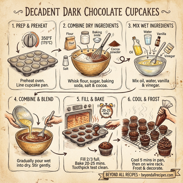 Decadent Dark Chocolate Cupcakes instructions