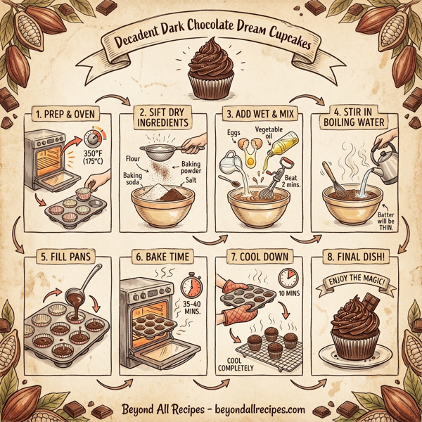Decadent Dark Chocolate Dream Cupcakes instructions
