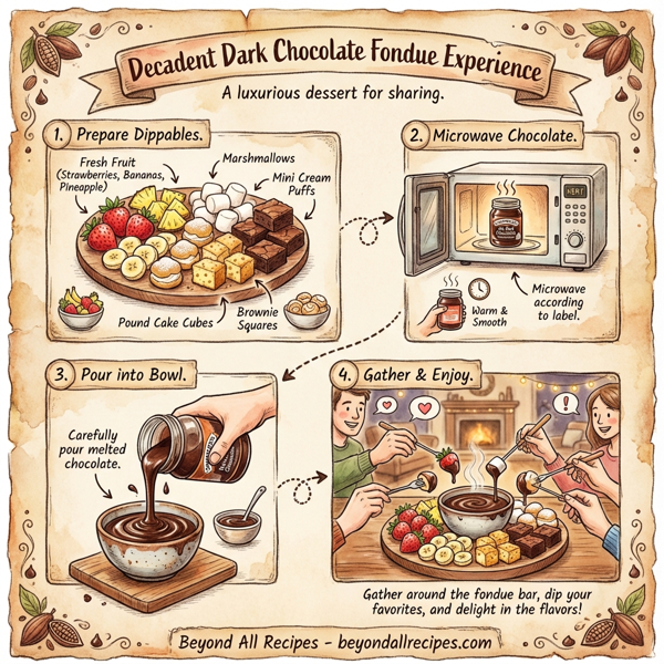 Decadent Dark Chocolate Fondue Experience instructions