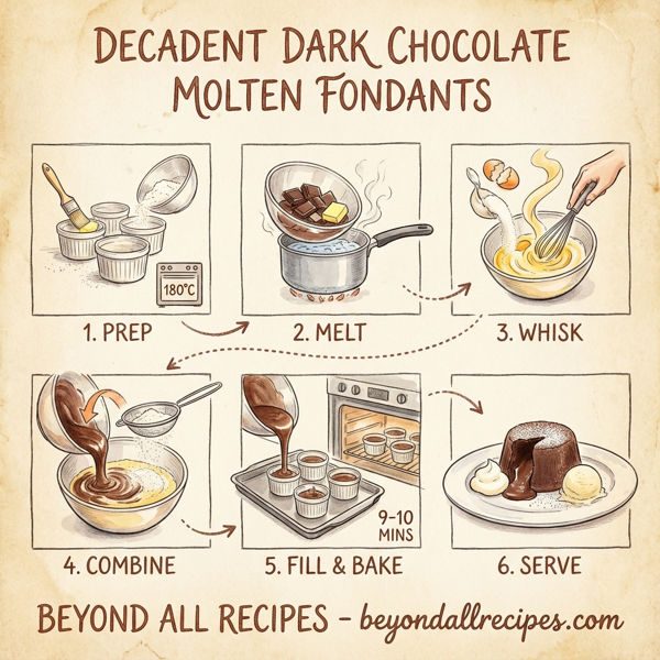 Decadent Dark Chocolate Molten Fondants instructions