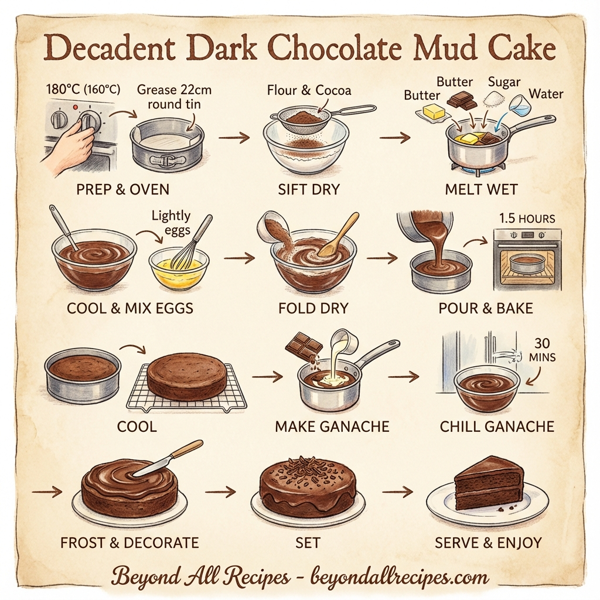Decadent Dark Chocolate Mud Cake instructions