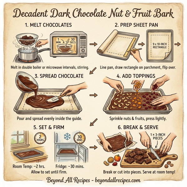 Decadent Dark Chocolate Nut & Fruit Bark instructions