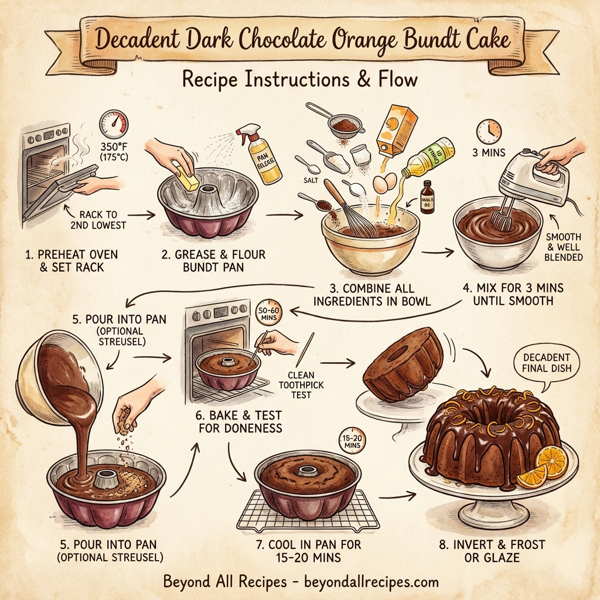 Decadent Dark Chocolate Orange Bundt Cake instructions