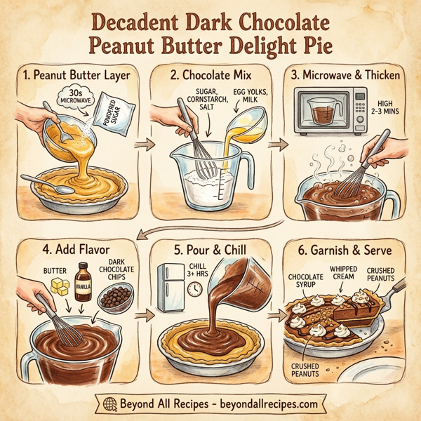 Decadent Dark Chocolate Peanut Butter Delight Pie instructions