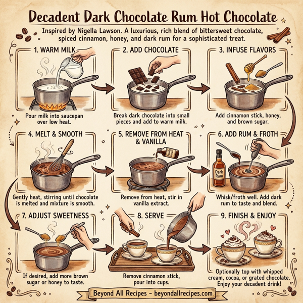 Decadent Dark Chocolate Rum Hot Chocolate instructions