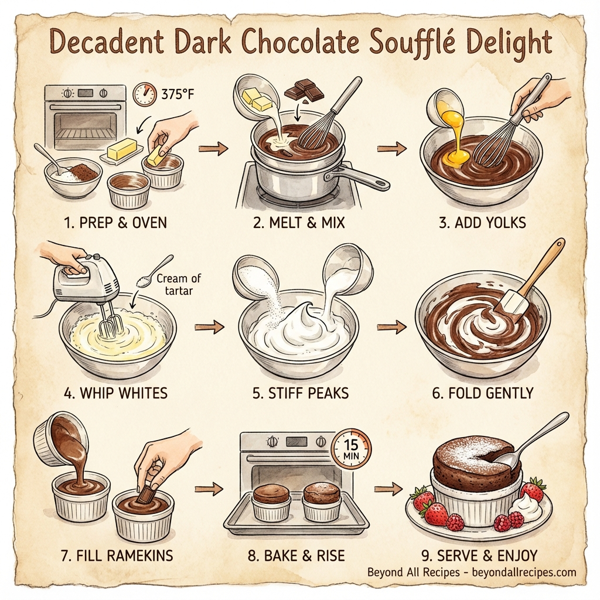 Decadent Dark Chocolate Soufflé Delight instructions