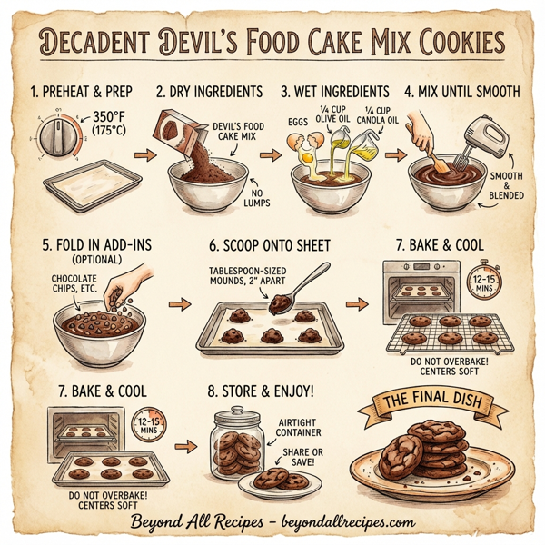 Decadent Devil's Food Cake Mix Cookies instructions