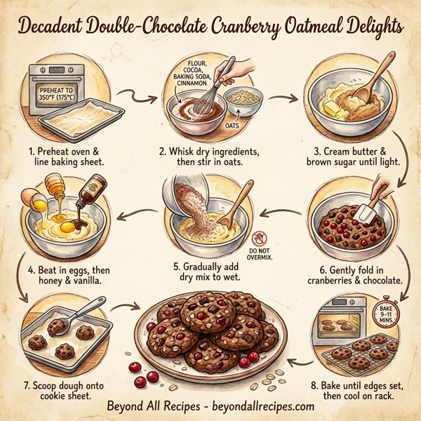 Decadent Double-Chocolate Cranberry Oatmeal Delights instructions