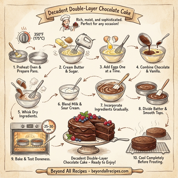 Decadent Double-Layer Chocolate Cake instructions