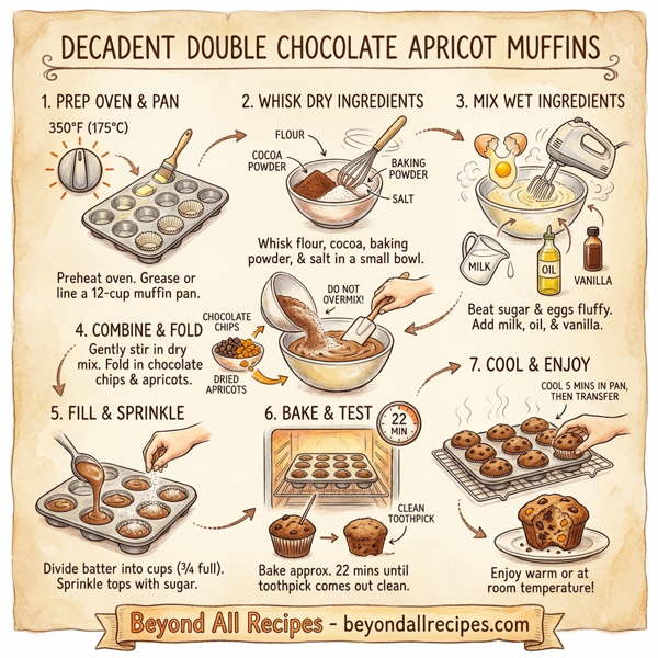 Decadent Double Chocolate Apricot Muffins instructions