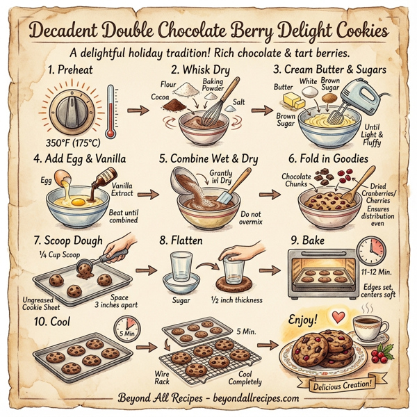 Decadent Double Chocolate Berry Delight Cookies instructions