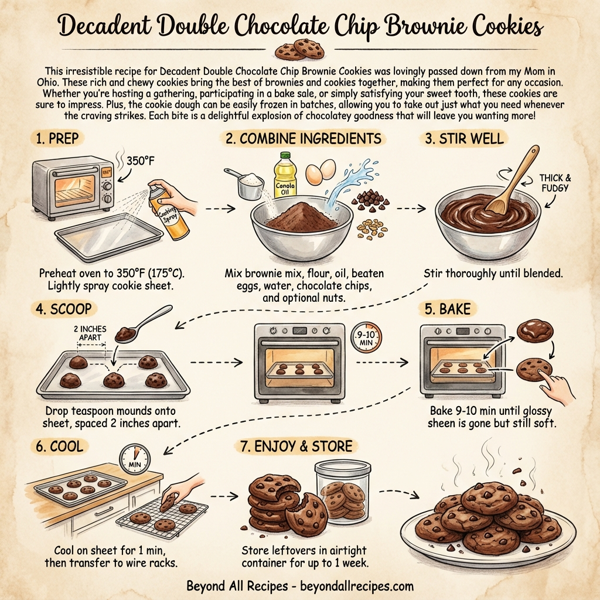 Decadent Double Chocolate Chip Brownie Cookies instructions