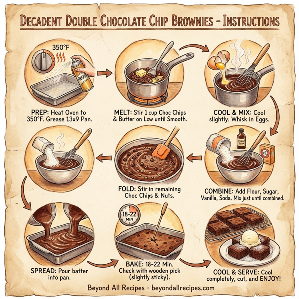 Decadent Double Chocolate Chip Brownies instructions