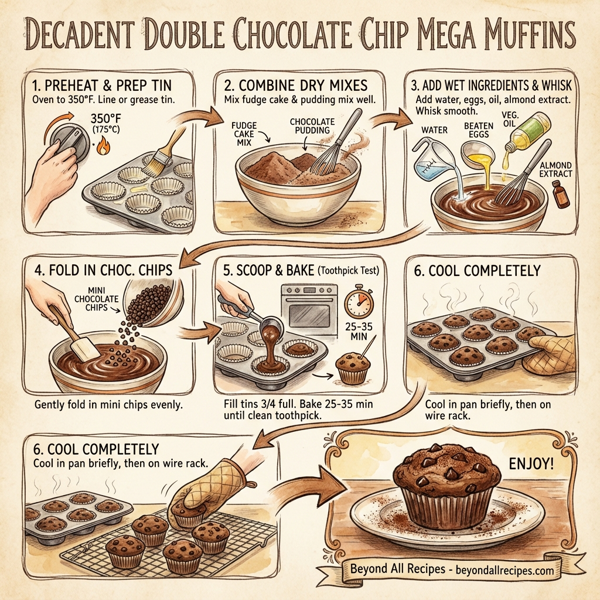 Decadent Double Chocolate Chip Mega Muffins instructions