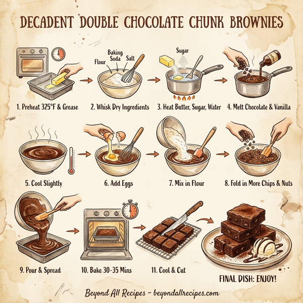 Decadent Double Chocolate Chunk Brownies instructions